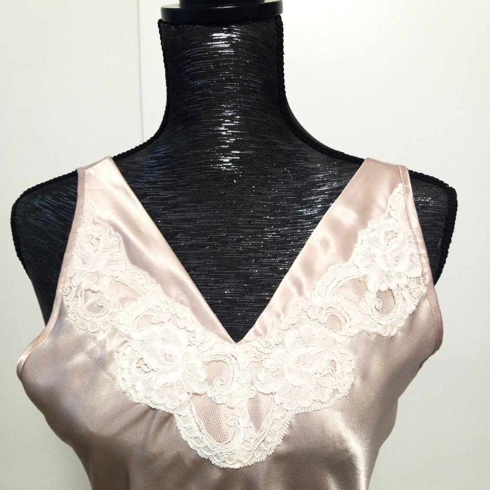 champagne gold jones new york satin nightgown